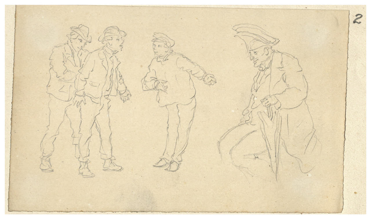 Figurette maschili (disegno) di Bettinelli, Luigi (seconda metà sec. XIX)