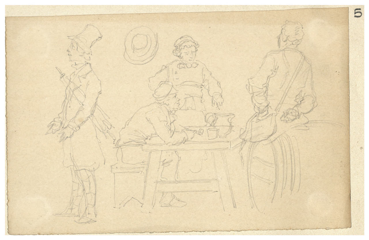 Interno di locanda (disegno) di Bettinelli, Luigi (seconda metà sec. XIX)