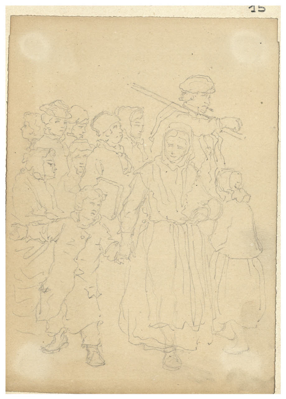 Figure in atteggiamento vario (disegno) di Bettinelli, Luigi (seconda metà sec. XIX)