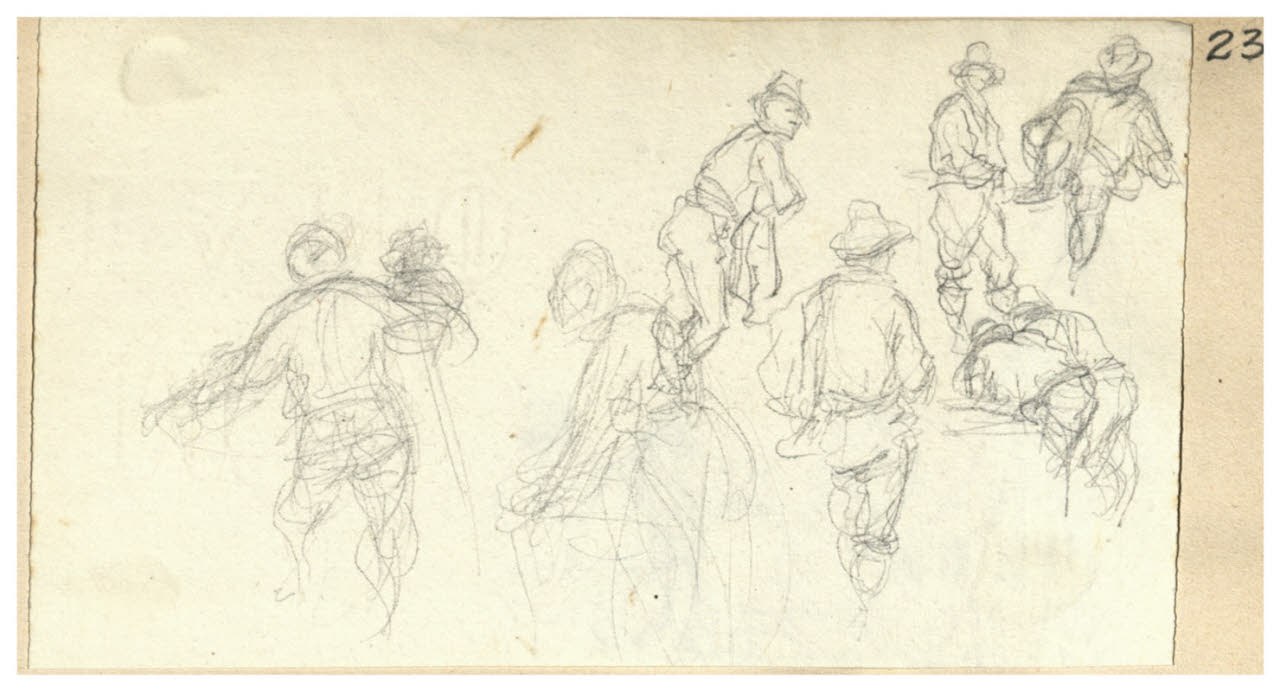 Figurette maschili (disegno) di Bettinelli, Luigi (seconda metà sec. XIX)