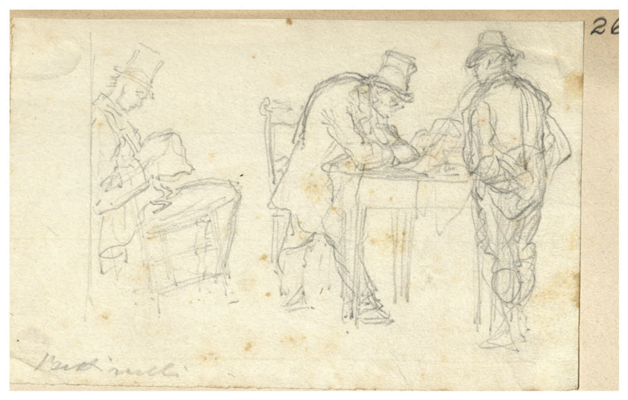 Figure maschili in vari atteggiamenti (disegno) di Bettinelli, Luigi (seconda metà sec. XIX)