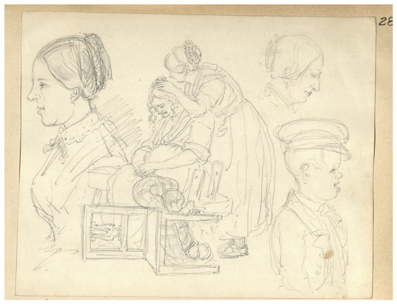 Schizzi di figure varie (disegno) di Bettinelli, Luigi (seconda metà sec. XIX)