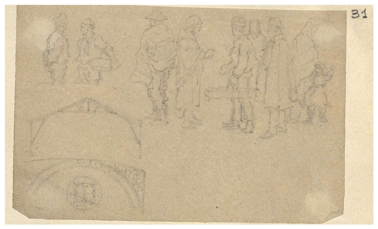 Varie figure e motivi decorativi (disegno) di Bettinelli, Luigi (seconda metà sec. XIX)