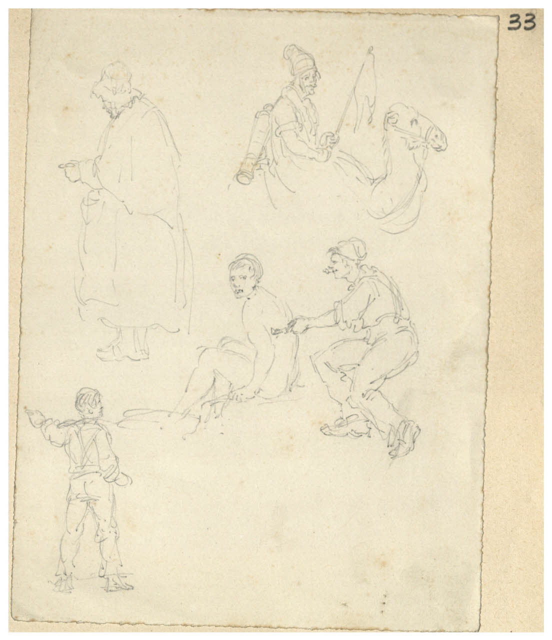 Figurette in vari atteggiamenti (disegno) di Bettinelli, Luigi (seconda metà sec. XIX)