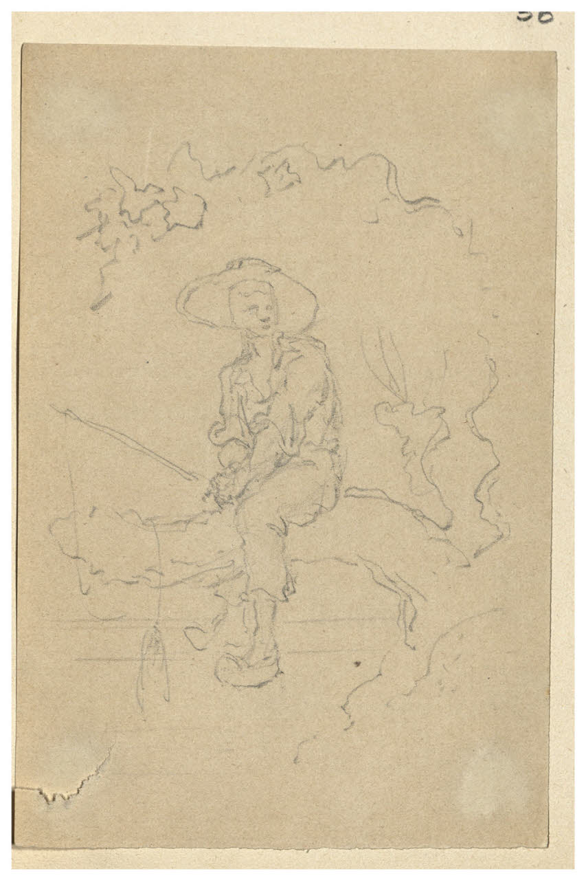 Pescatore (disegno) di Bettinelli, Luigi (seconda metà sec. XIX)