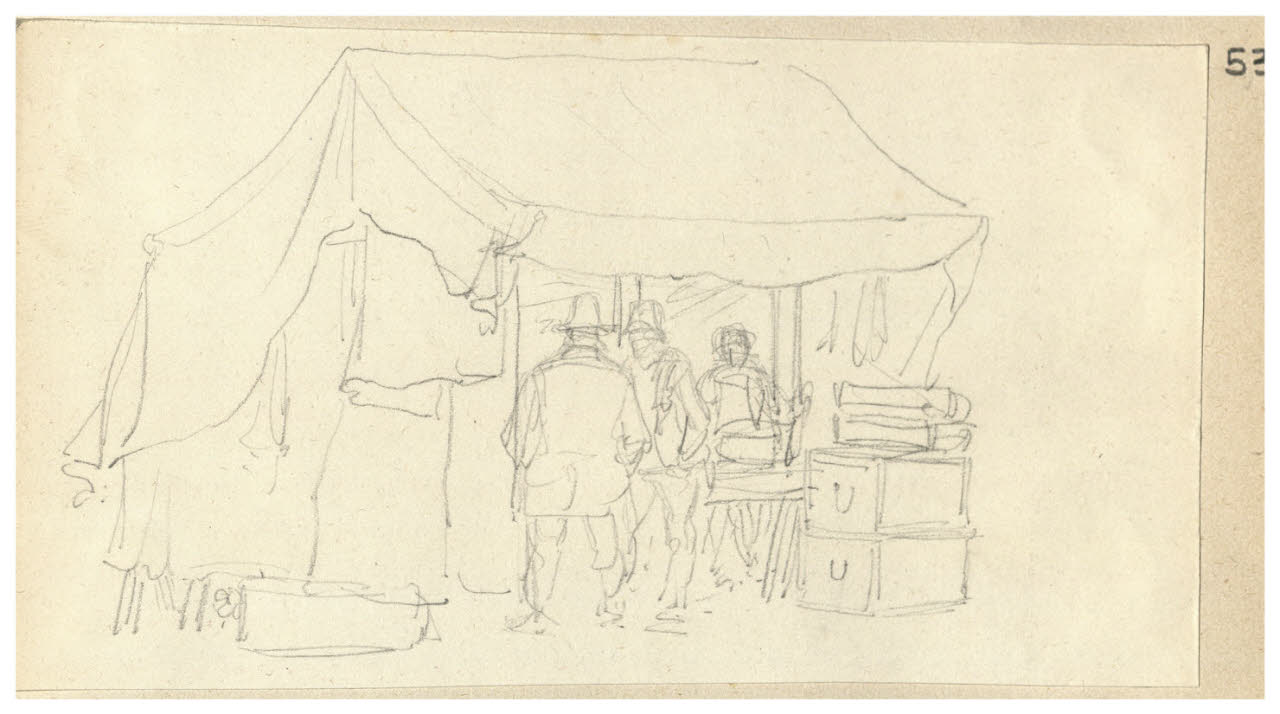 Figure al mercato (disegno) di Bettinelli, Luigi (seconda metà sec. XIX)