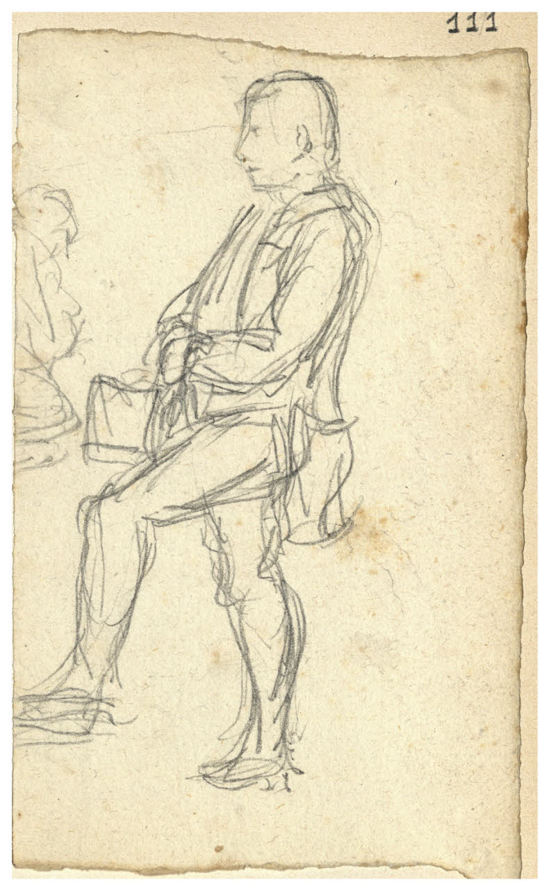 Figura di uomo (disegno) di Bettinelli, Luigi (seconda metà sec. XIX)