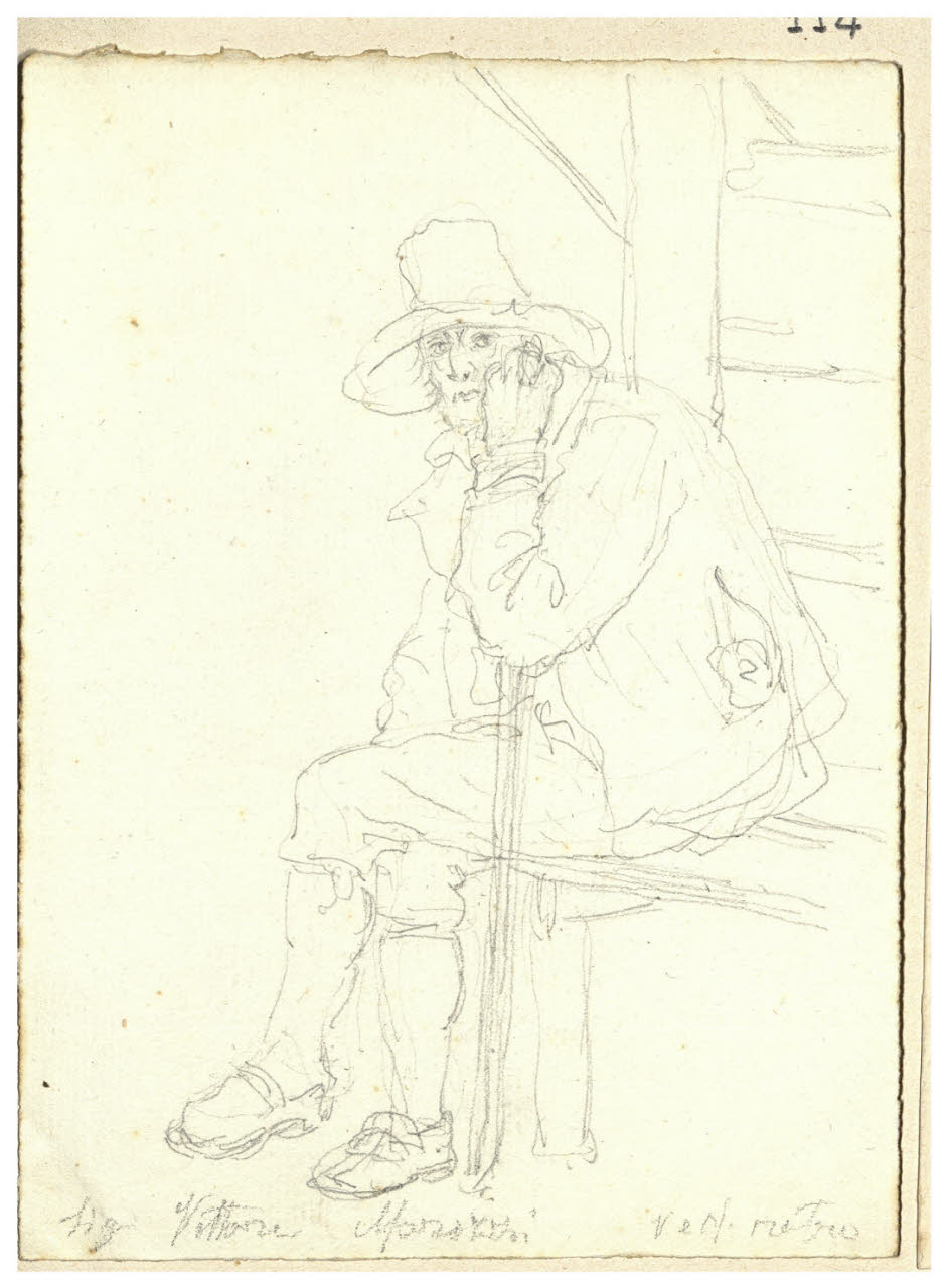 Uomo seduto "Vittore Morozzi" ; (scritta sul verso) (disegno) di Bettinelli, Luigi (seconda metà sec. XIX)