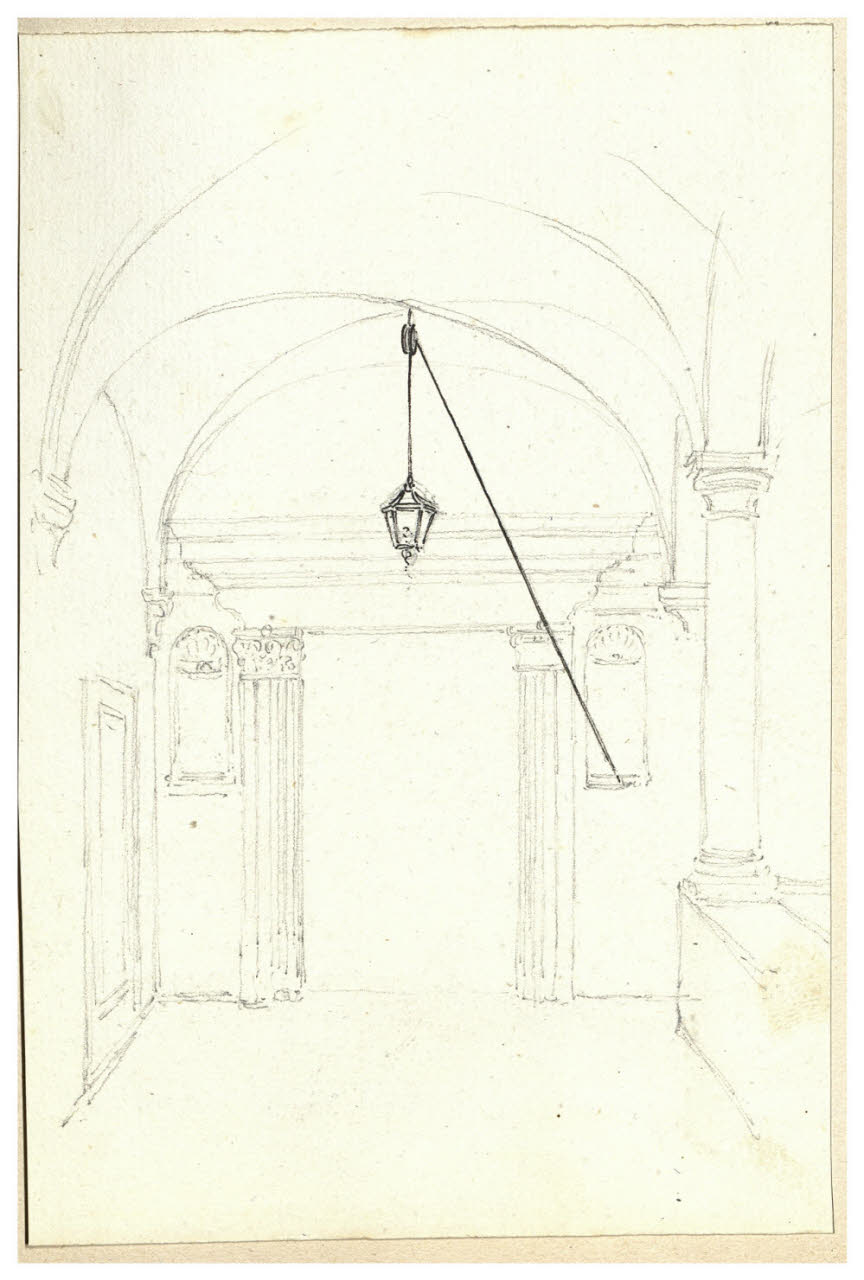 Interno (disegno) di Bettinelli, Luigi (seconda metà sec. XIX)