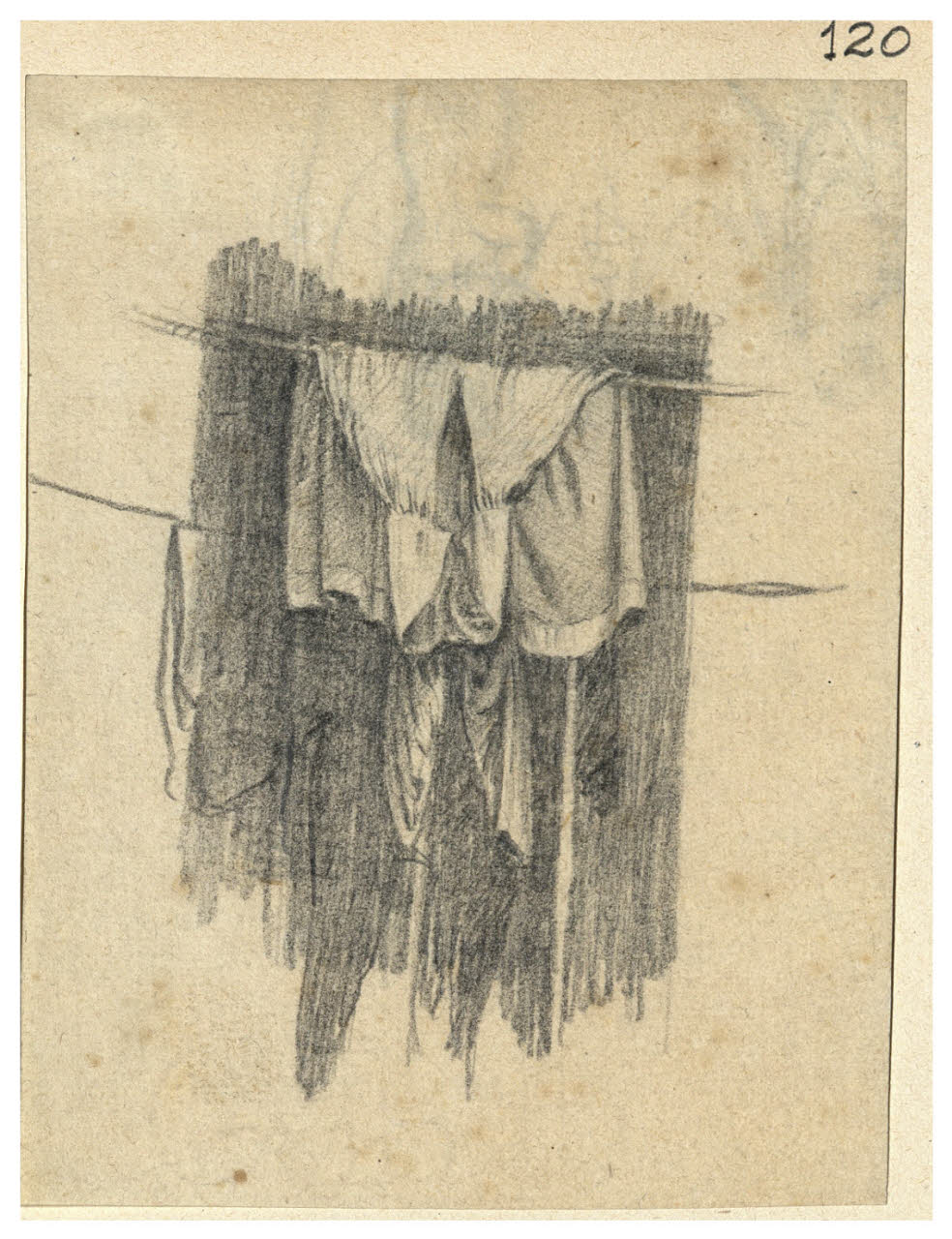 Panni stesi (disegno) di Bettinelli, Luigi (seconda metà sec. XIX)