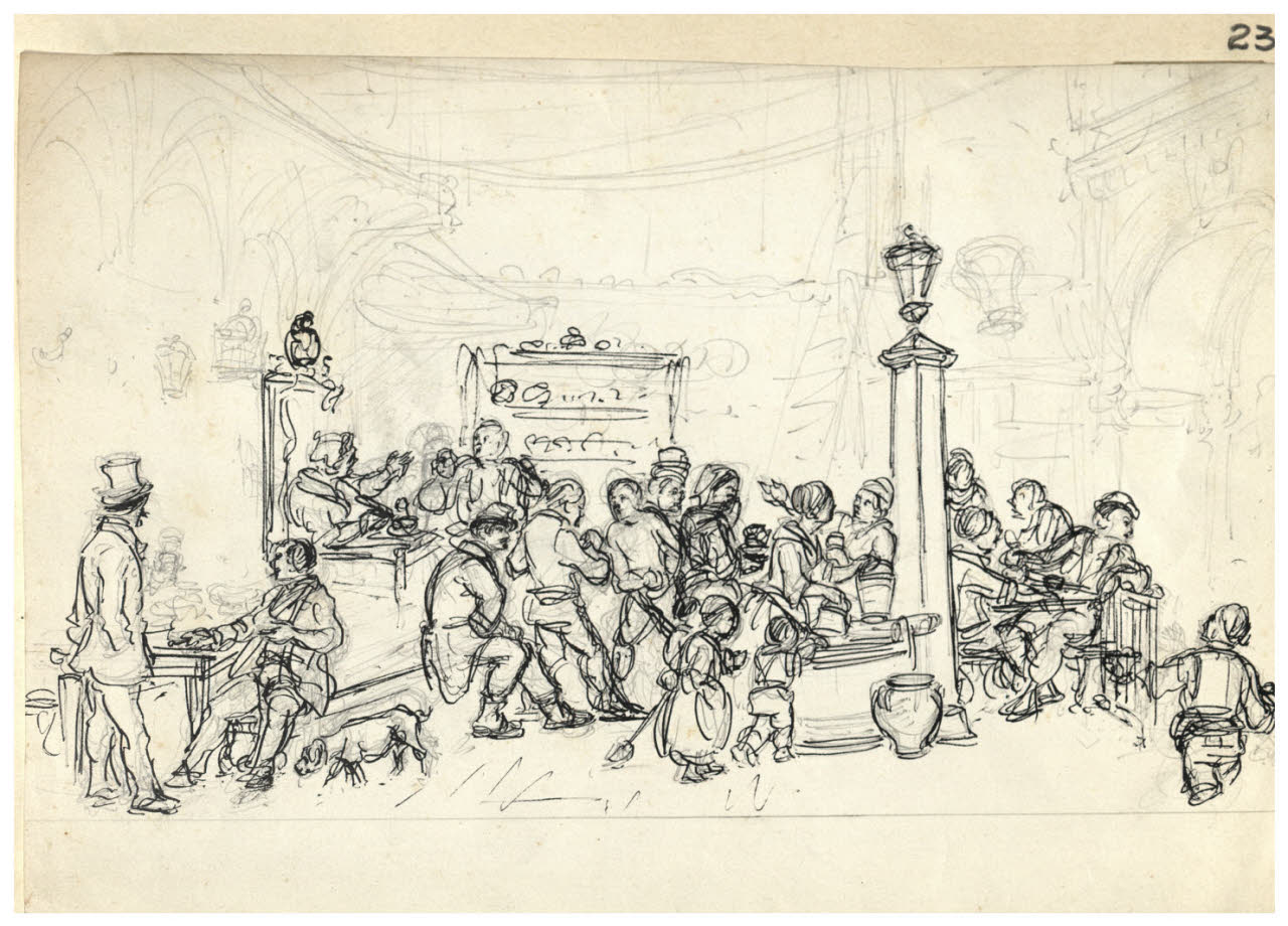 Figure in atteggiamento vario (disegno) di Bettinelli, Luigi (seconda metà sec. XIX)