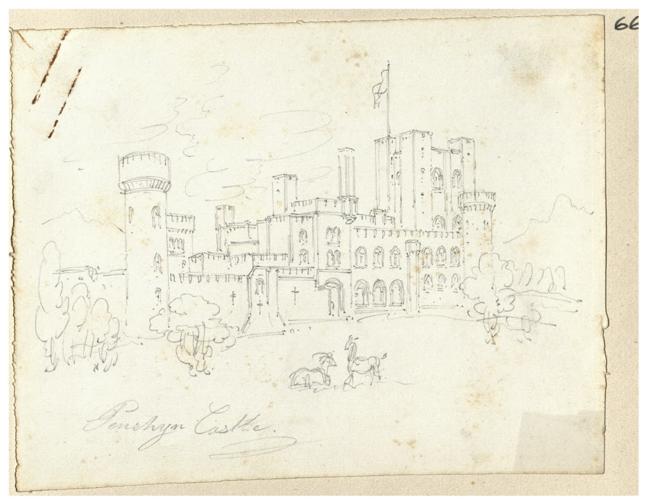 Castello (Penchyn Castle) (disegno) di Bettinelli, Luigi (seconda metà sec. XIX)