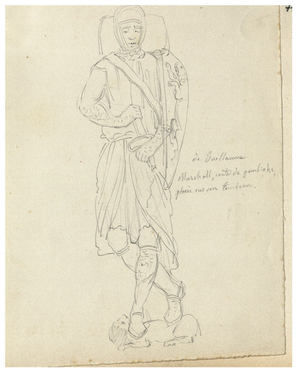 Personaggio storico (De Guillaume Marshall…) (disegno) di Bettinelli, Luigi (seconda metà sec. XIX)