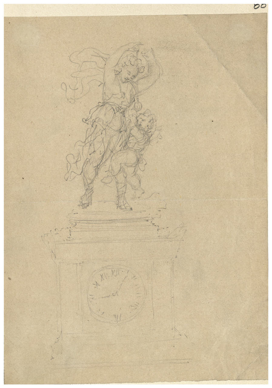 Ornato per orologio (disegno) di Bettinelli, Luigi (seconda metà sec. XIX)