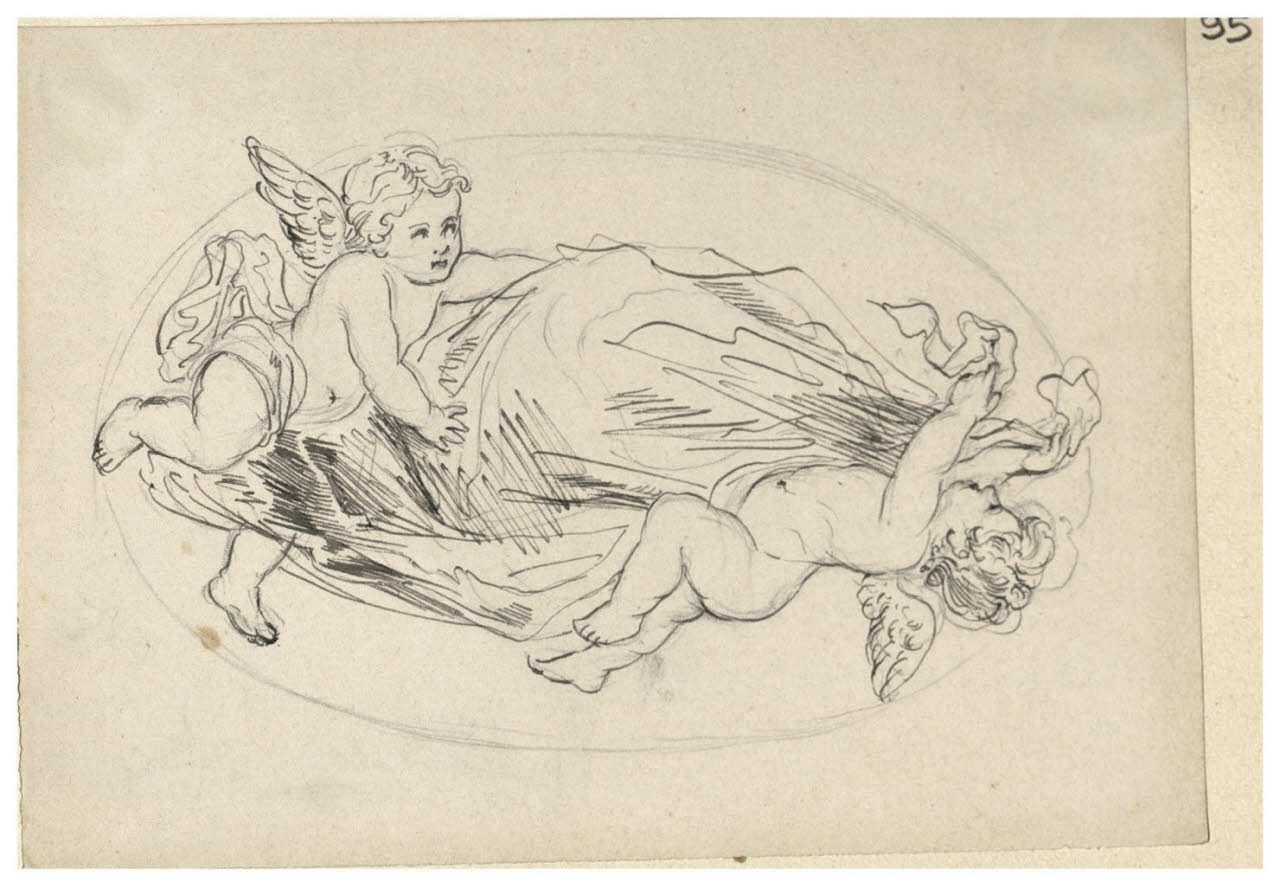 Putti alati (disegno) di Bettinelli, Luigi (seconda metà sec. XIX)