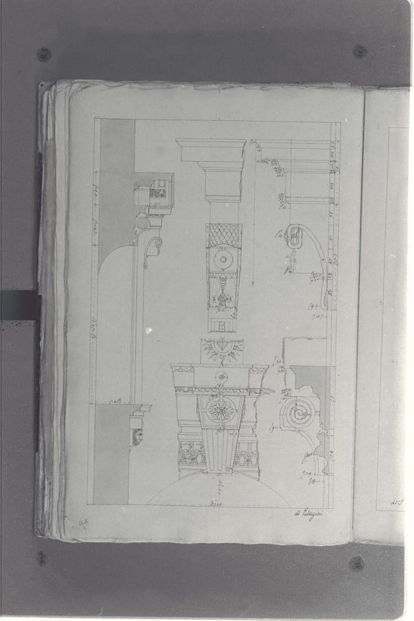 Dettagli architettonici e decorativi della chiesa di San Fedele (disegno) di Piermarini, Giuseppe (bottega) (ultimo quarto sec. XVIII)