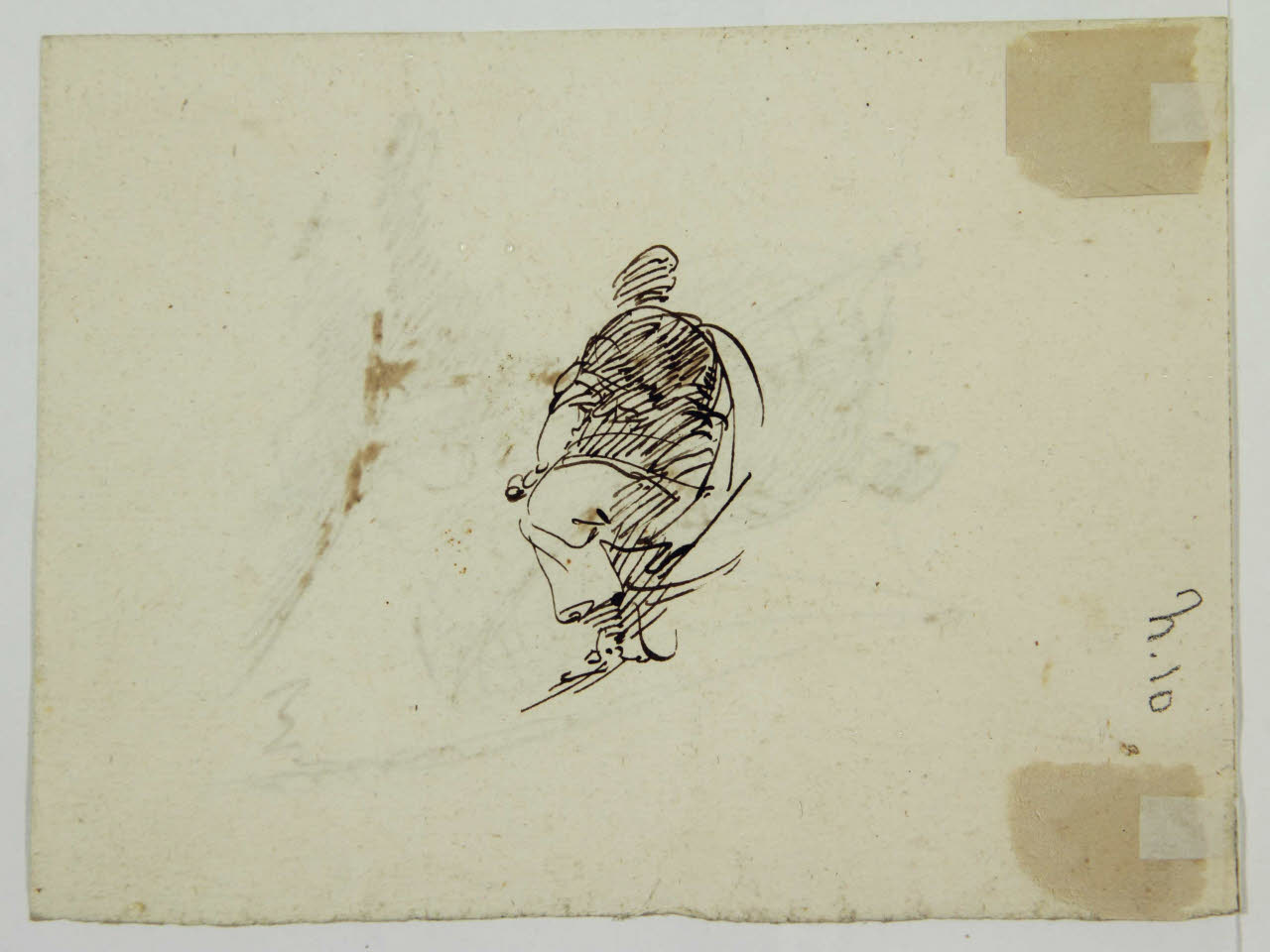 Studio di figura di spalle, Studio di figura di spalle (disegno) di Bison, Giuseppe Bernardino (secc. XVIII/ XIX)