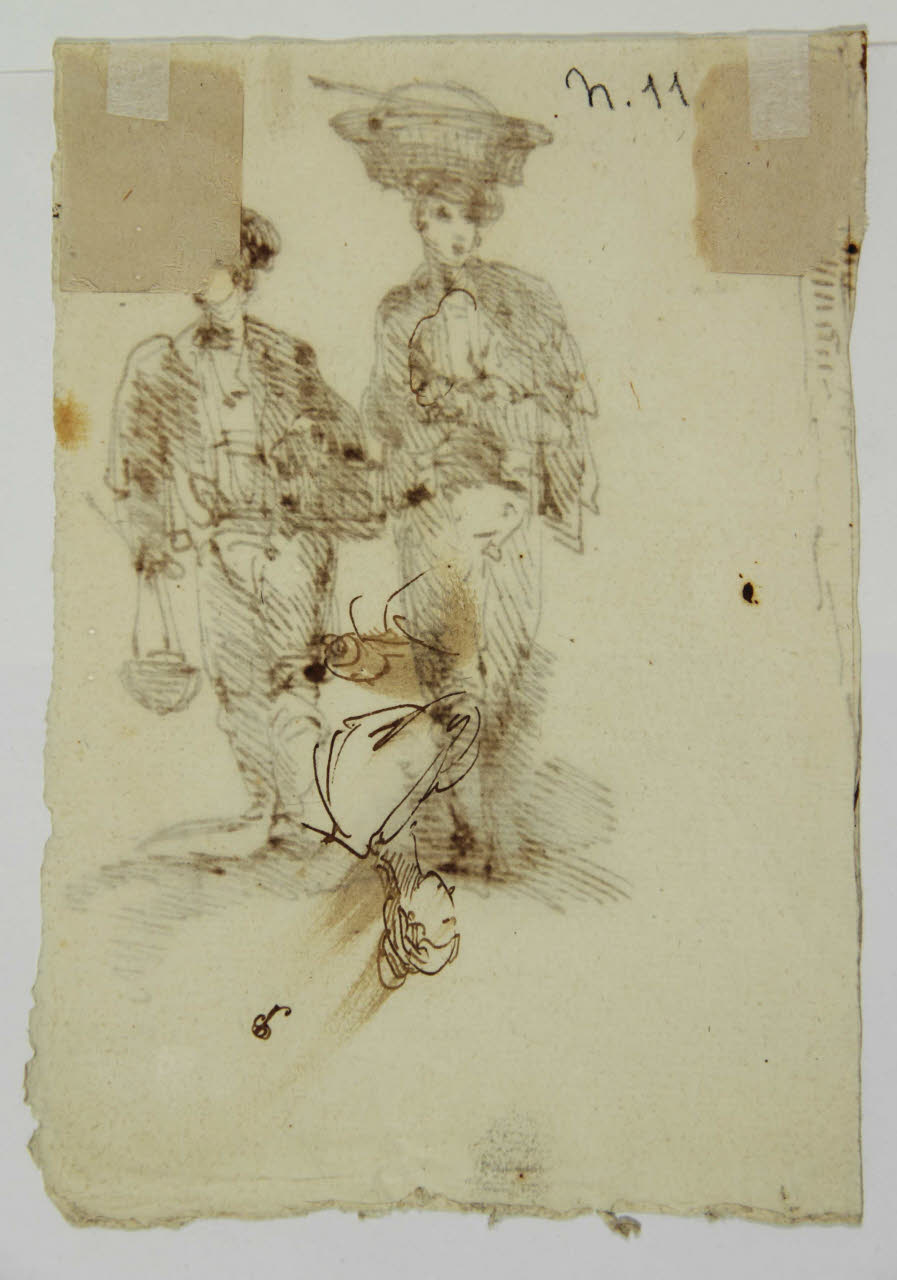 Schizzo di busto di figura femminile, Schizzo di busto di figura femminile (disegno) di Bison, Giuseppe Bernardino (secc. XVIII/ XIX)