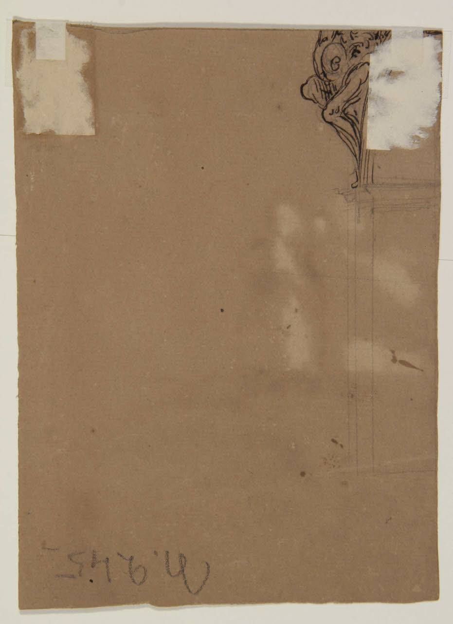 Abbozzo di elemento decorativo, Abbozzo di elemento decorativo (disegno) di Bison, Giuseppe Bernardino (secc. XVIII/ XIX)