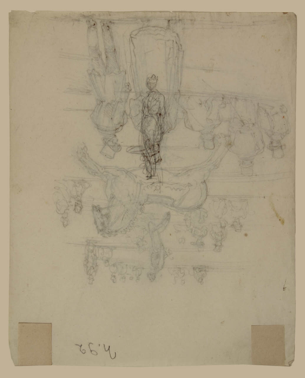 Abbozzo di figura stante, Abbozzo di figura stante (disegno) di Bison, Giuseppe Bernardino (secc. XVIII/ XIX)