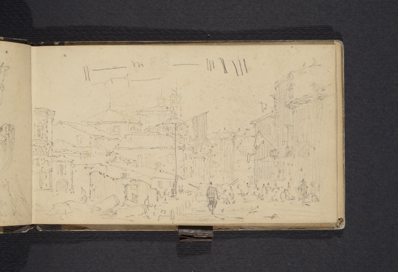 Album n. 1. Veduta urbana (disegno) di Canella, Giuseppe (prima metà sec. XIX)