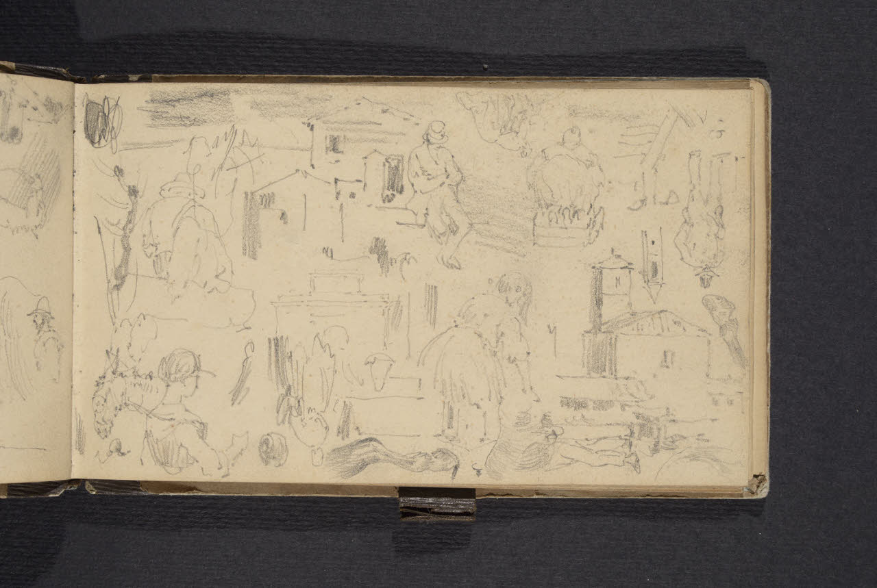 Album n. 1. Schizzi vari, figurine uomini e donne (disegno) di Canella, Giuseppe (prima metà sec. XIX)