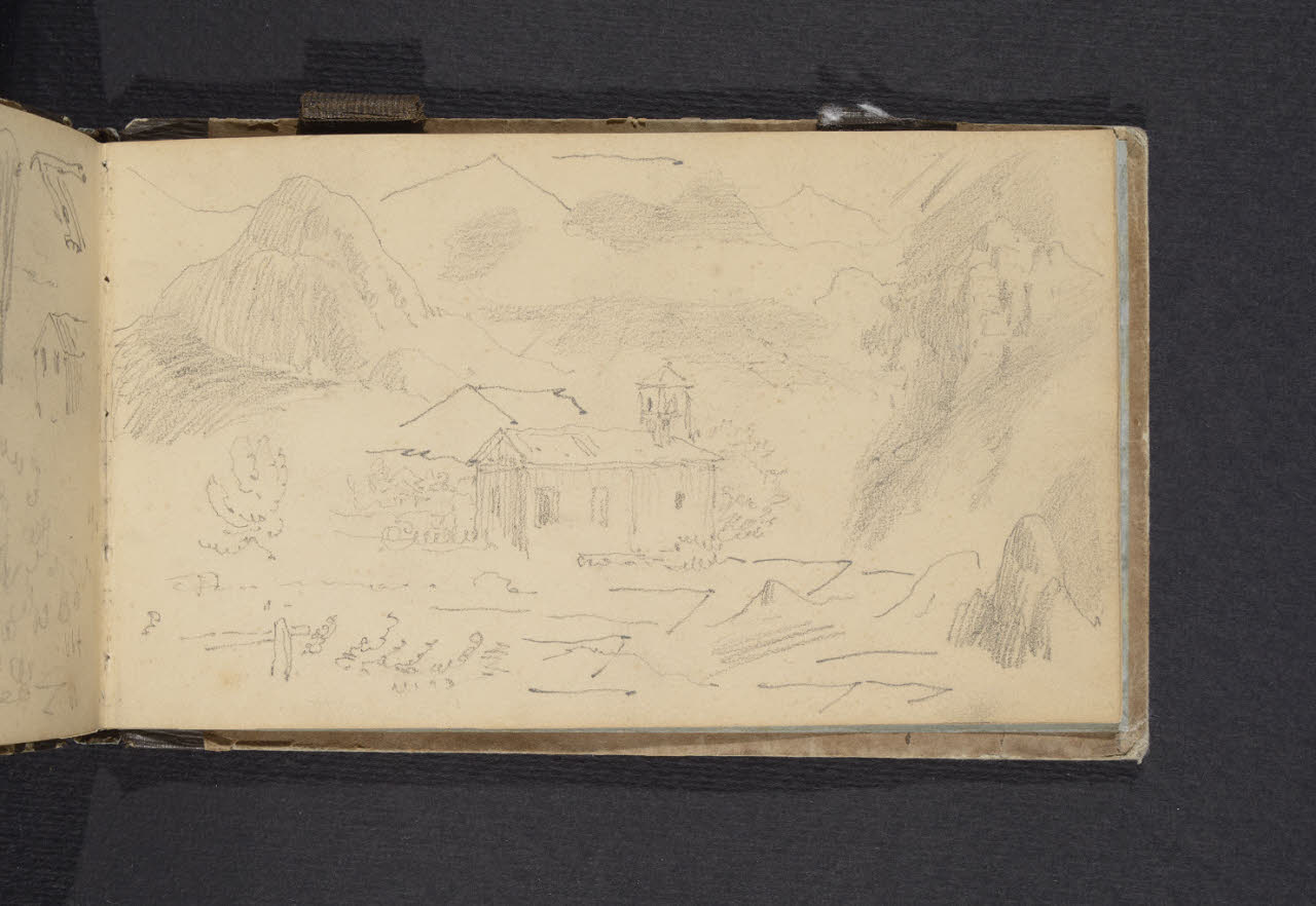 Album n. 1. Casa tra montagne (disegno) di Canella, Giuseppe (prima metà sec. XIX)