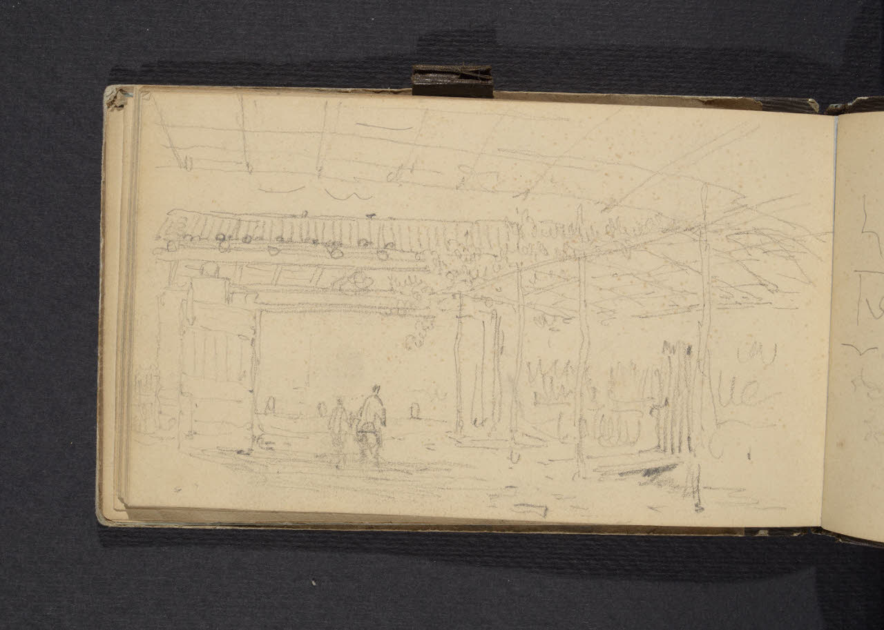 Album n. 1. Portone rustico con pergolato (disegno) di Canella, Giuseppe (prima metà sec. XIX)