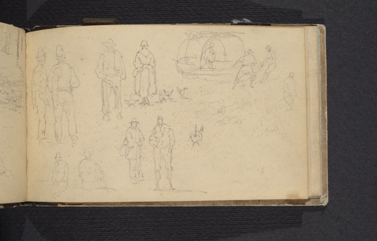 Album n. 1. Figurine varie e barca (disegno) di Canella, Giuseppe (prima metà sec. XIX)