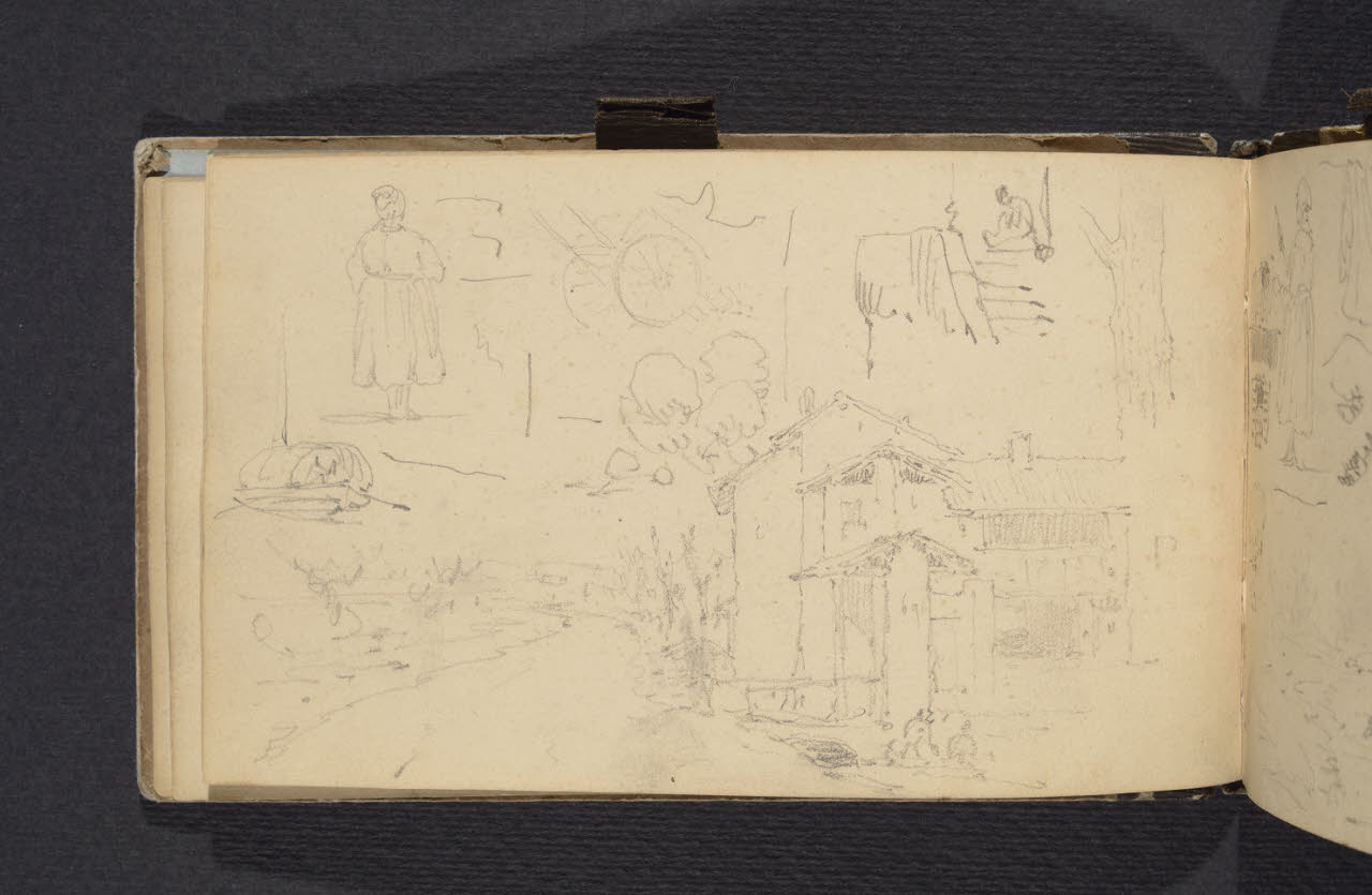 Album n. 1. Rustico con strada (disegno) di Canella, Giuseppe (prima metà sec. XIX)