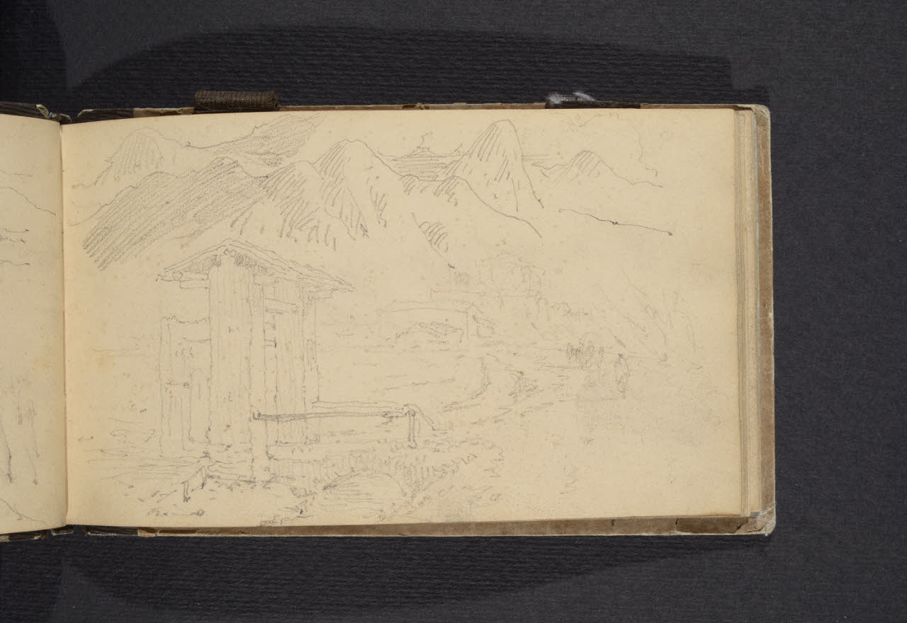 Album n. 1. Torrente, portale, ponticello (disegno) di Canella, Giuseppe (prima metà sec. XIX)