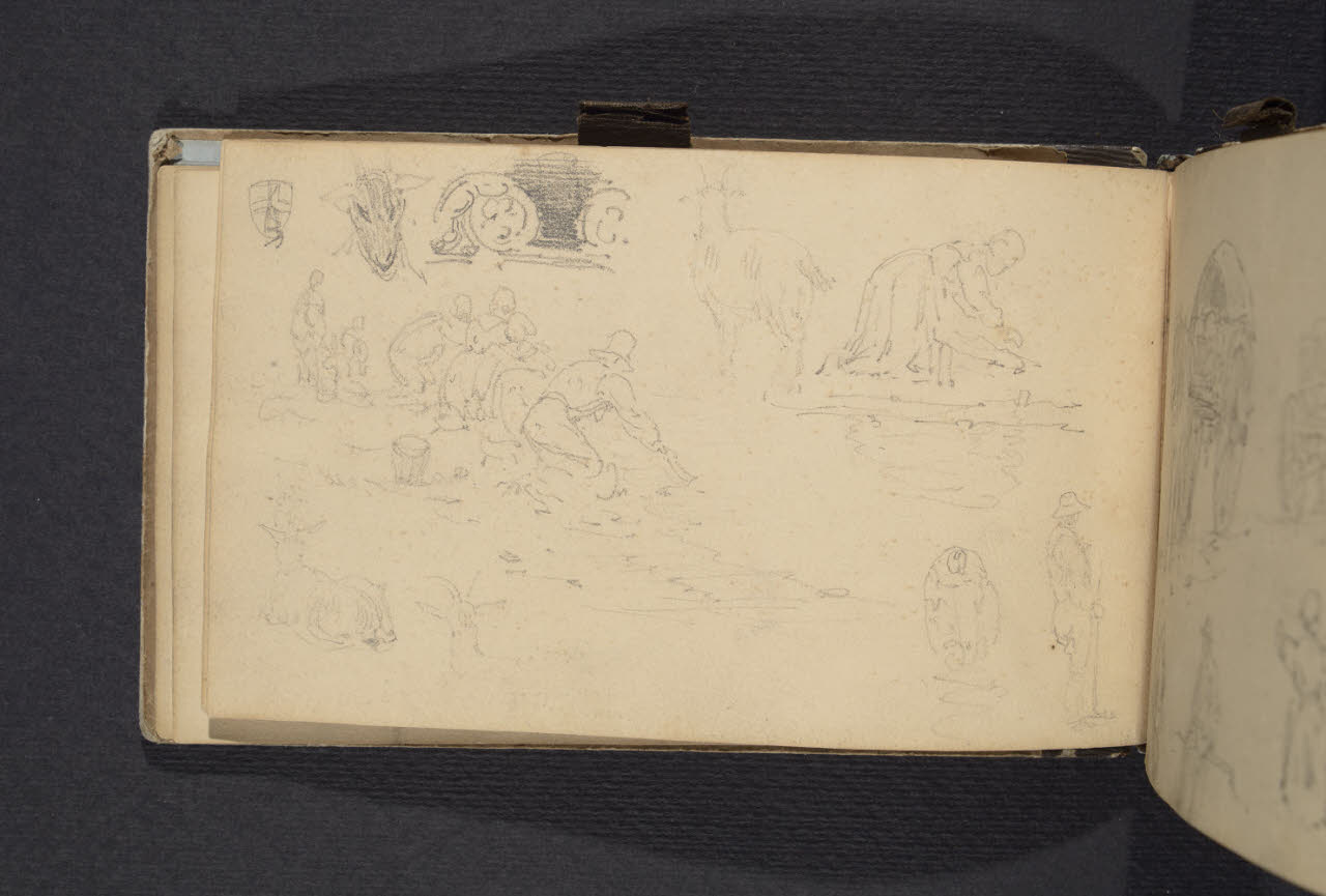Album n. 1. Gruppo di lavandaie (disegno) di Canella, Giuseppe (prima metà sec. XIX)