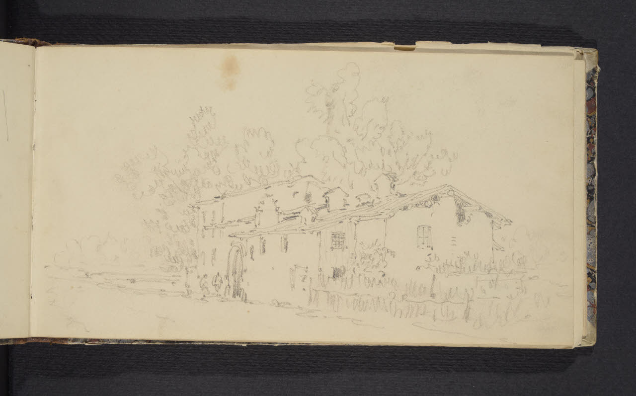 Album n. 2 - Milano, Lago di Garda, Tirolo e Trentino. Studio di cascina (disegno) di Canella, Giuseppe (prima metà sec. XIX)