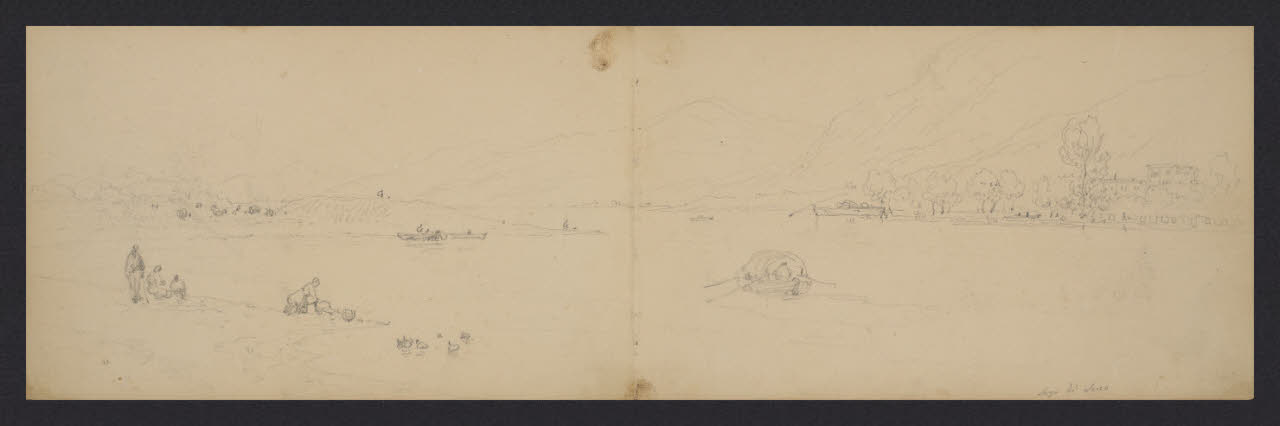 Album n. 3 - Lago di Como e di Lecco. Lago di Lecco (disegno) di Canella, Giuseppe (prima metà sec. XIX)