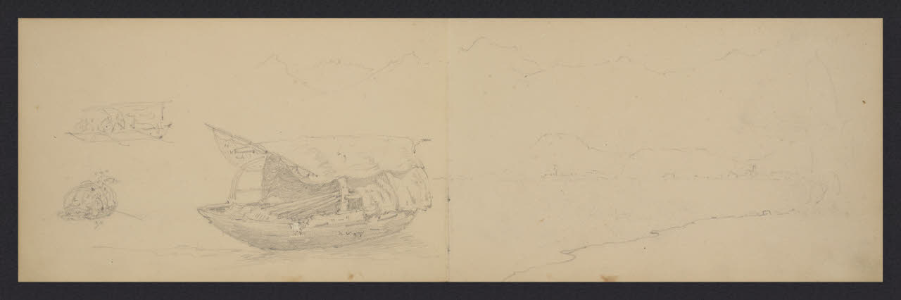 Album n. 3 - Lago di Como e di Lecco. Barca (disegno) di Canella, Giuseppe (prima metà sec. XIX)