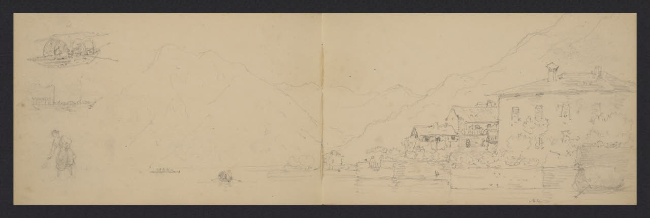 Album n. 3 - Lago di Como e di Lecco. Sala (disegno) di Canella, Giuseppe (prima metà sec. XIX)