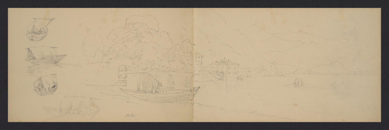 Album n. 3 - Lago di Como e di Lecco. Sala e barche (disegno) di Canella, Giuseppe (prima metà sec. XIX)