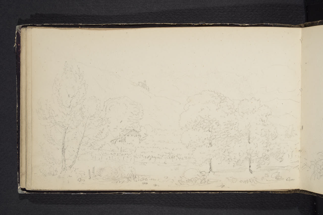 Album n. 4 (Ranco, Suna, Cannobio). Paesaggio (disegno) di Canella, Giuseppe (prima metà sec. XIX)