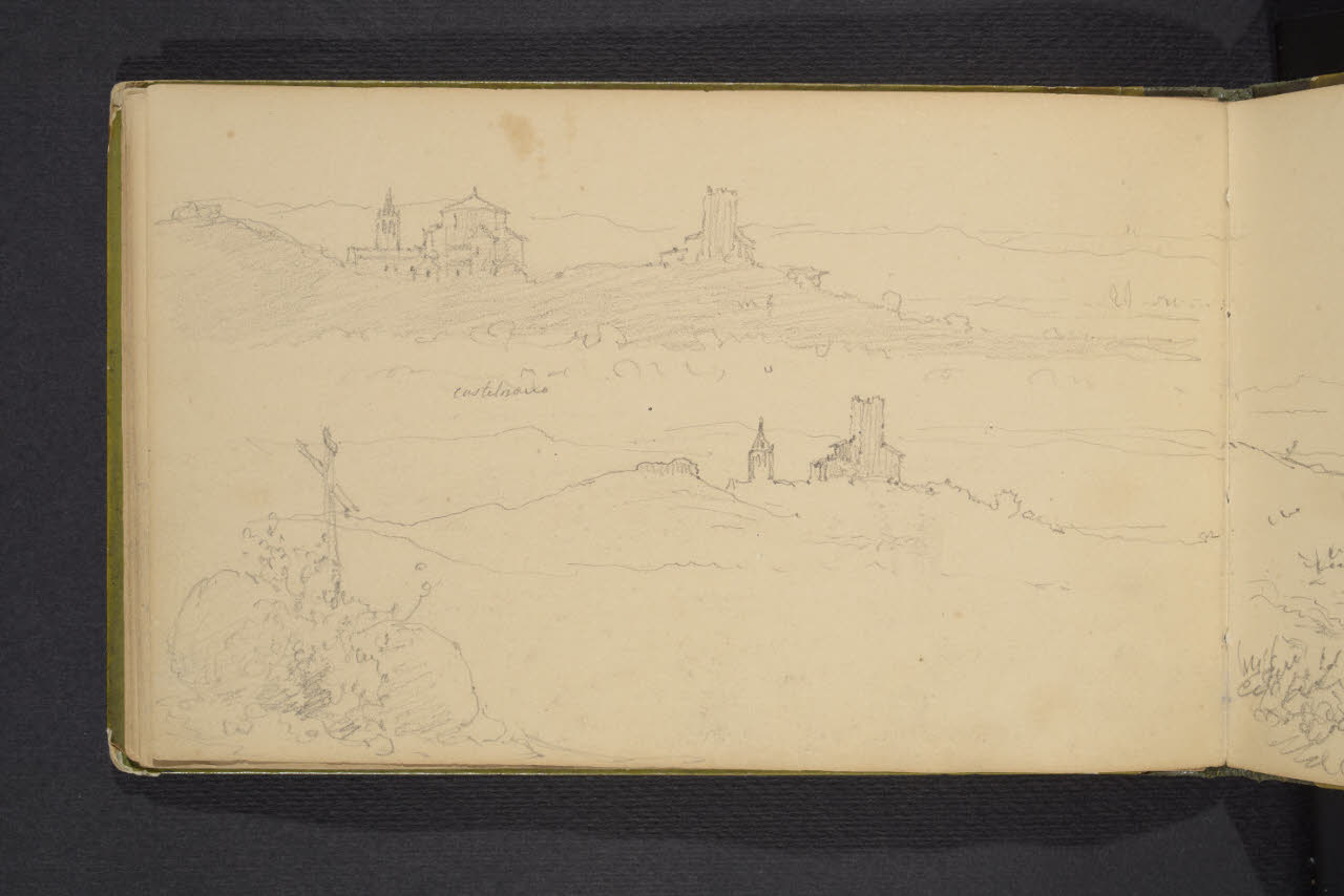 Album n. 5 - Territorio veronese e Lago di Garda. Castelnuovo del Garda, profilo (disegno) di Canella, Giuseppe (prima metà sec. XIX)