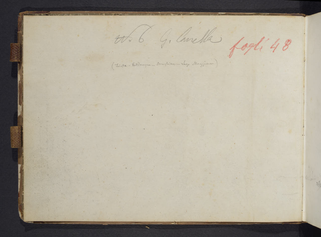 Album n. 10 - Trieste, Lago Maggiore, Val d'Imagna e luoghi del milanese con brughiera e Monte Rosa (disegno) di Canella, Giuseppe (prima metà sec. XIX)