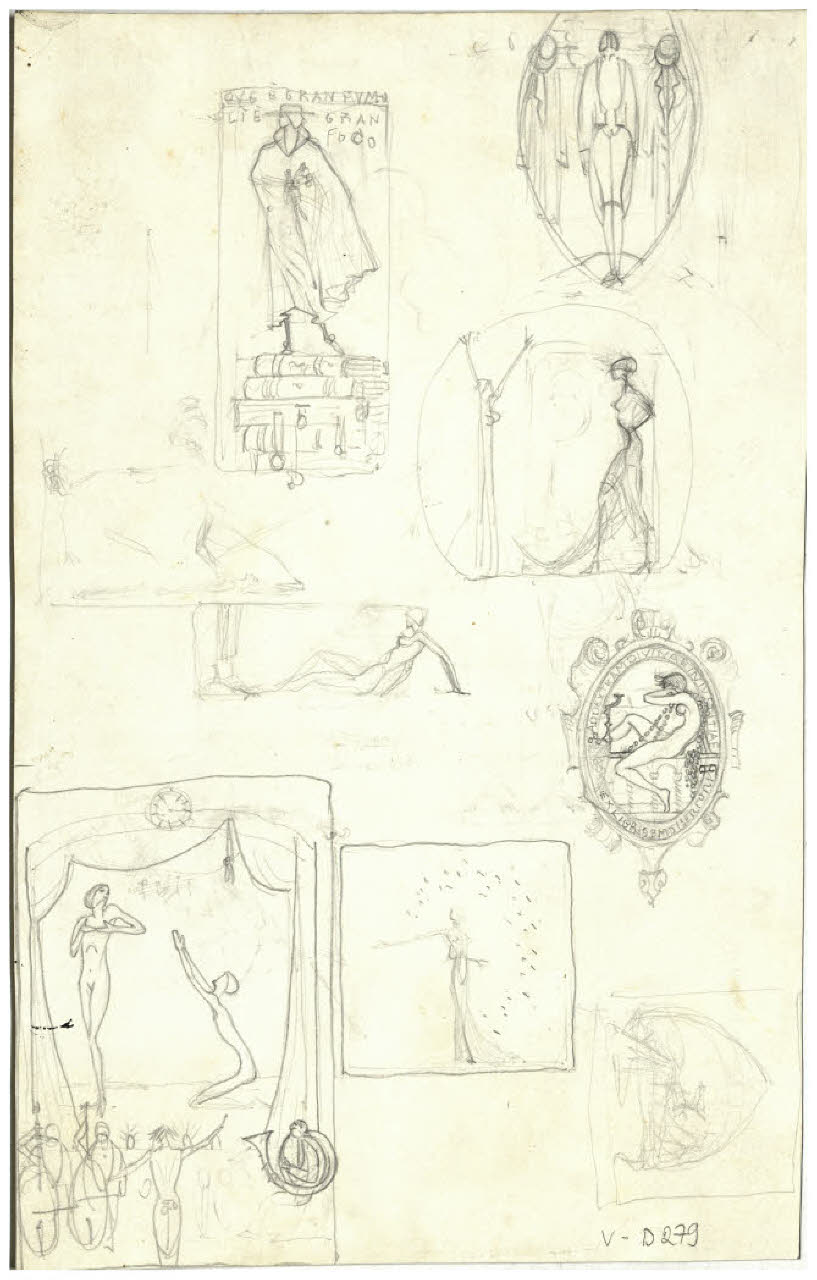 Studi di vignette (disegno) di Disertori, Benvenuto Maria (prima metà sec. XX)
