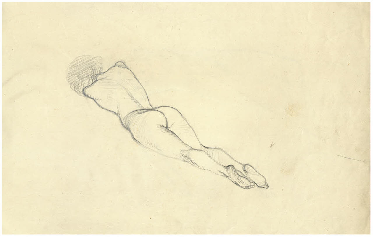 Nudo femminile (disegno) di Disertori, Benvenuto Maria (sec. XX)