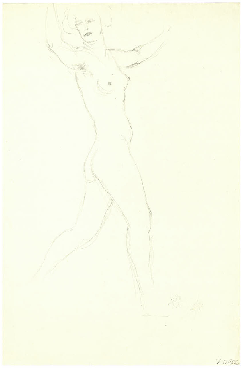 Nudo femminile, Nudo femminile (disegno) di Disertori, Benvenuto Maria (sec. XX)