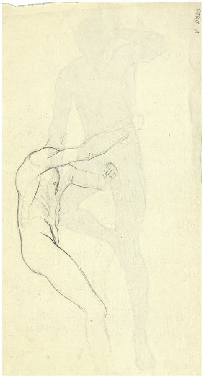 Nudo maschile (disegno) di Disertori, Benvenuto Maria (prima metà sec. XX)