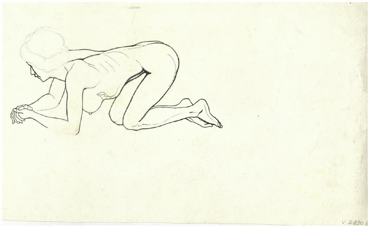 Nudo femminile (disegno) di Disertori, Benvenuto Maria (prima metà sec. XX)