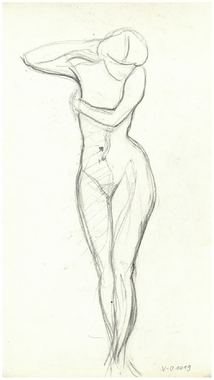 Nudo femminile (disegno) di Disertori, Benvenuto Maria (prima metà sec. XX)