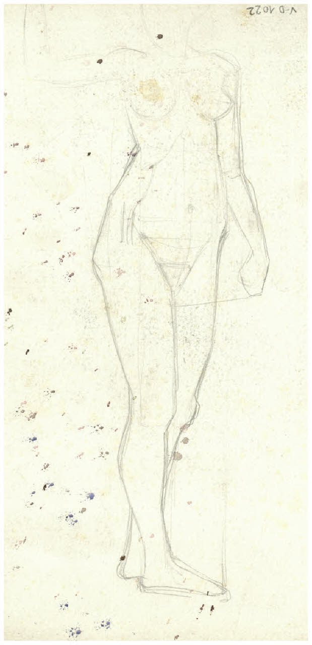 Nudo femminile (disegno) di Disertori, Benvenuto Maria (prima metà sec. XX)