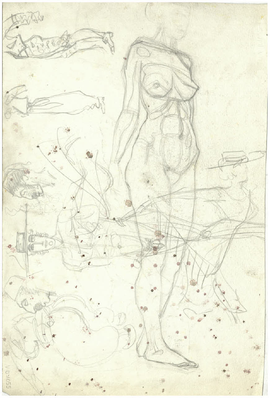 Studi di nudi e di figure (disegno) di Disertori, Benvenuto Maria (prima metà sec. XX)