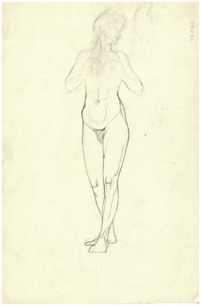 Nudo femminile (disegno) di Disertori, Benvenuto Maria (prima metà sec. XX)