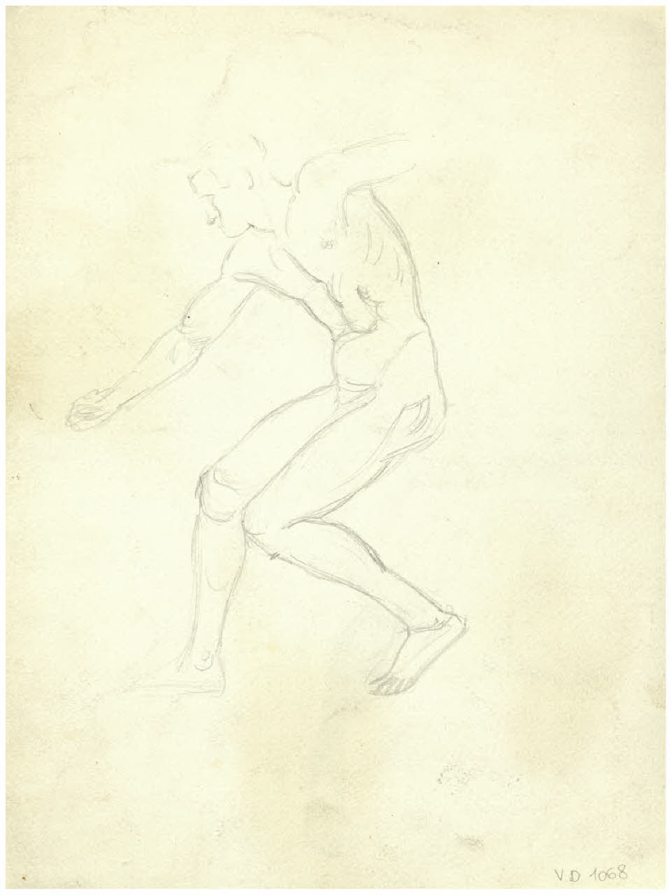 Studio di nudo maschile (disegno) di Disertori, Benvenuto Maria (prima metà sec. XX)